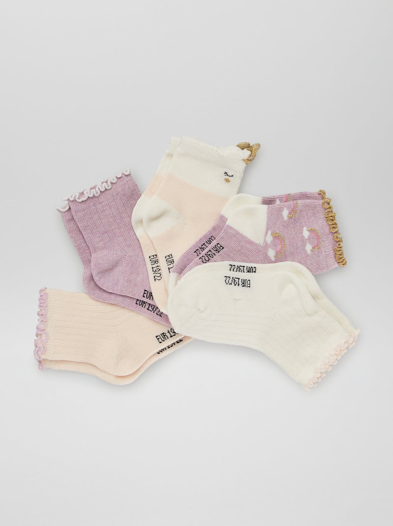 Sokken - Set van 5 ROSE - Kiabi