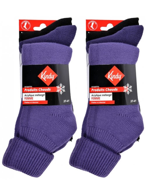 Sokken dames KINDY Warmte en Zachtheid - Set van 6 - Kiabi Sokken dames KINDY Warmte en Zachtheid - Set van 6 - Kiabi