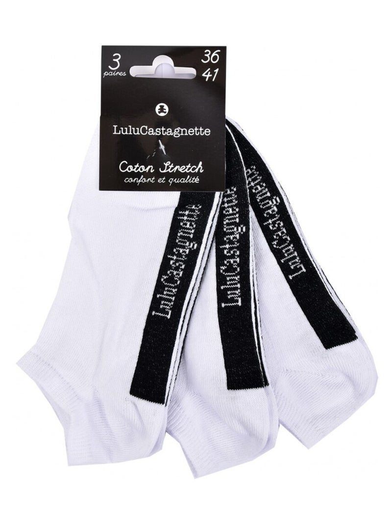 Sokken dames LULU CASTAGNETTE - Set van 3 Wit Wit - Kiabi