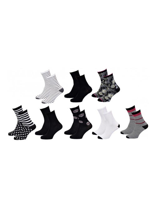 Sokken dames TWINDAY - Set van 8 - Kiabi Sokken dames TWINDAY - Set van 8 - Kiabi