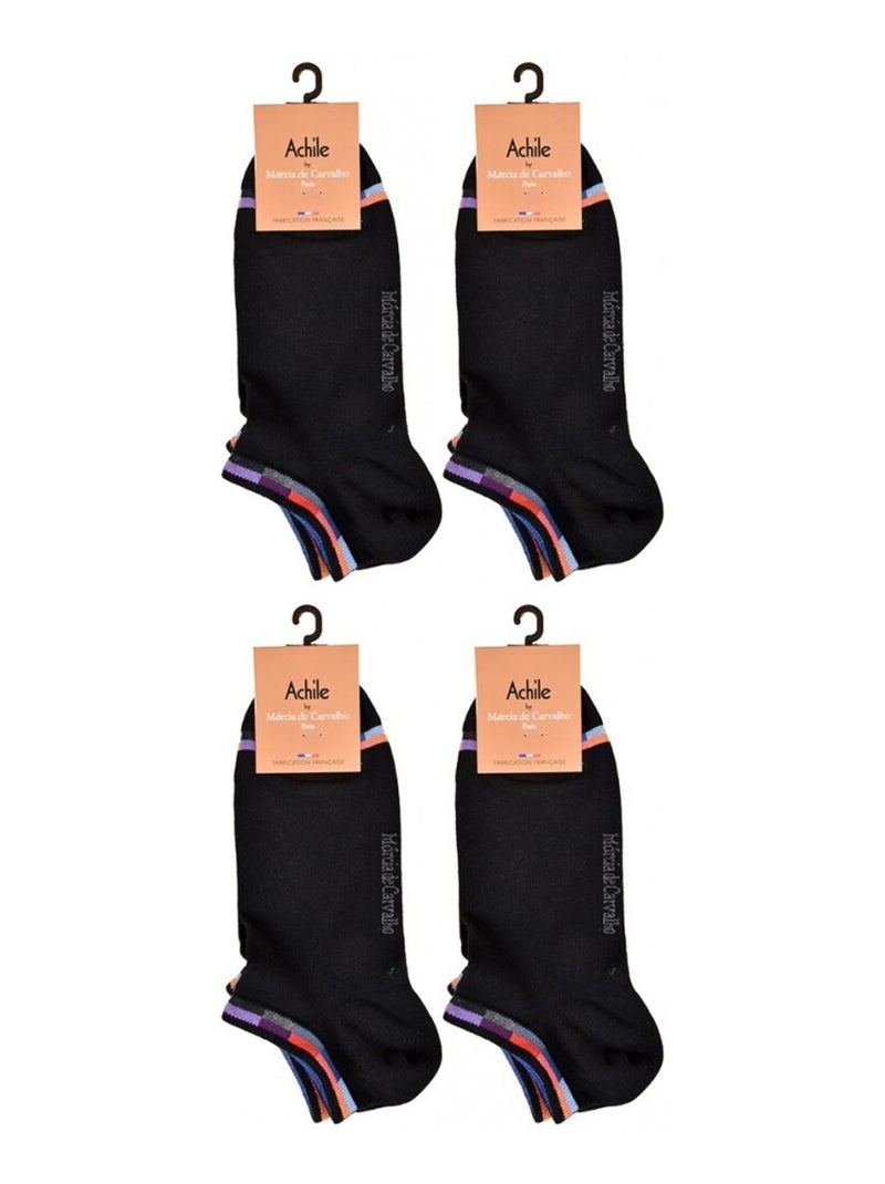 Sokken heren ACHILE - Set van 4 Zwart - Kiabi