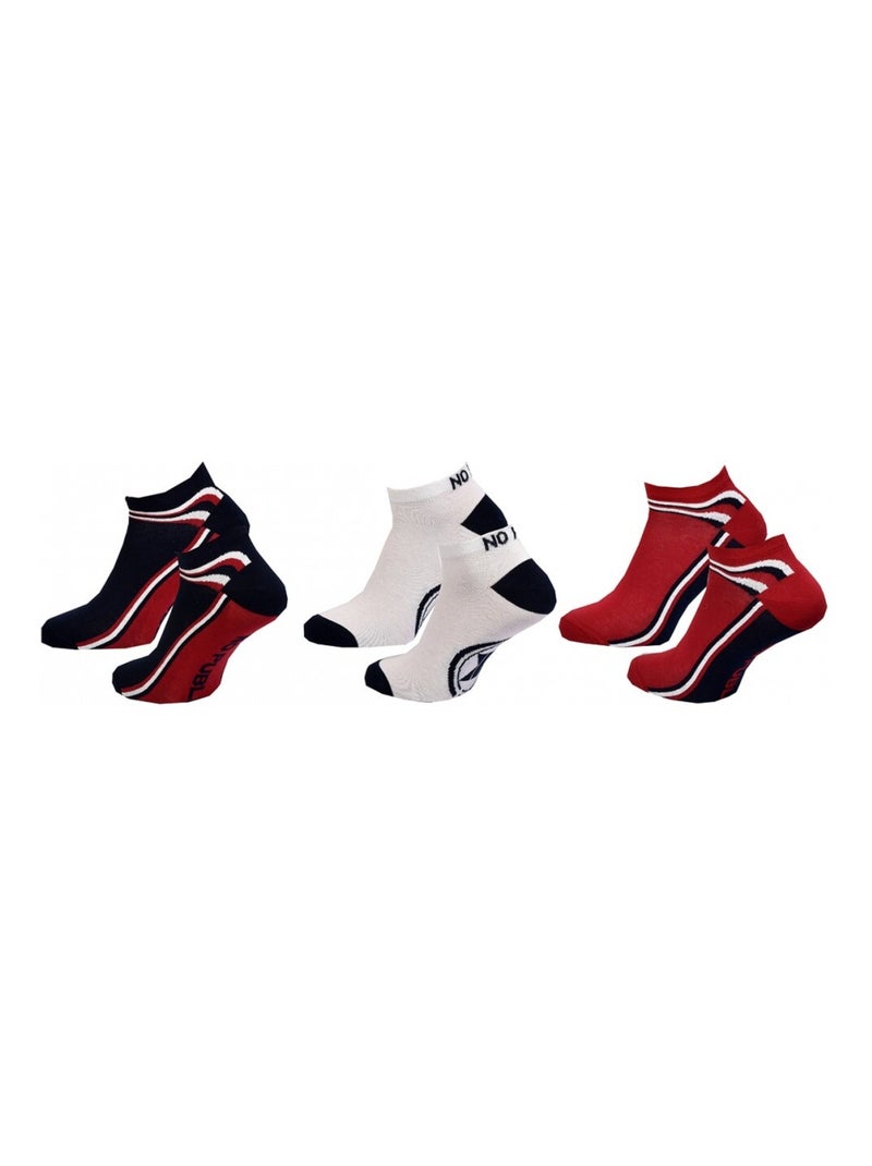 Sokken heren NO PUBLIK - Set van 6 Blauw Rood Wit - Kiabi