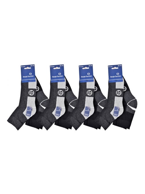 Sokken heren QUARTER SERGIO TACCHINI Set van 8 - Kiabi