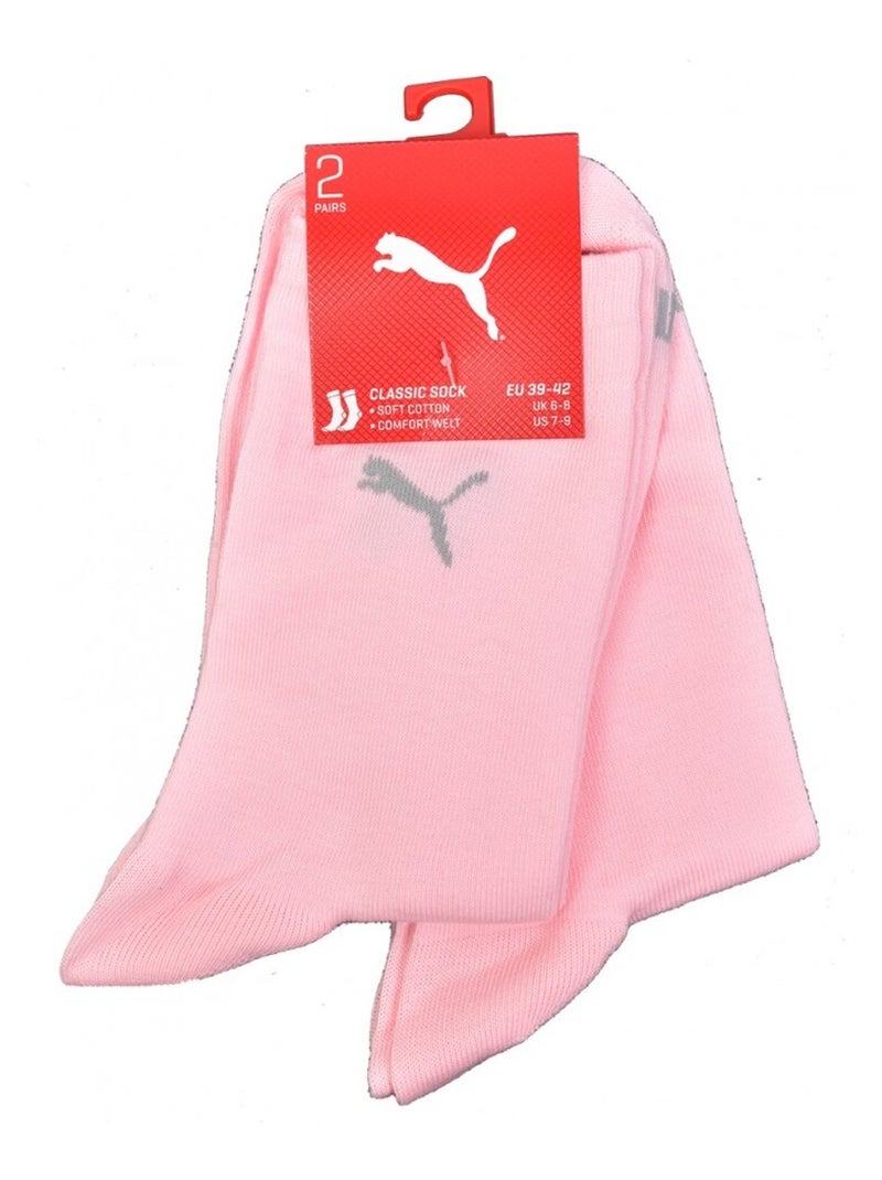 Sokken heren stadskleding PUMA CLASSIC set van 2 Roze - Kiabi