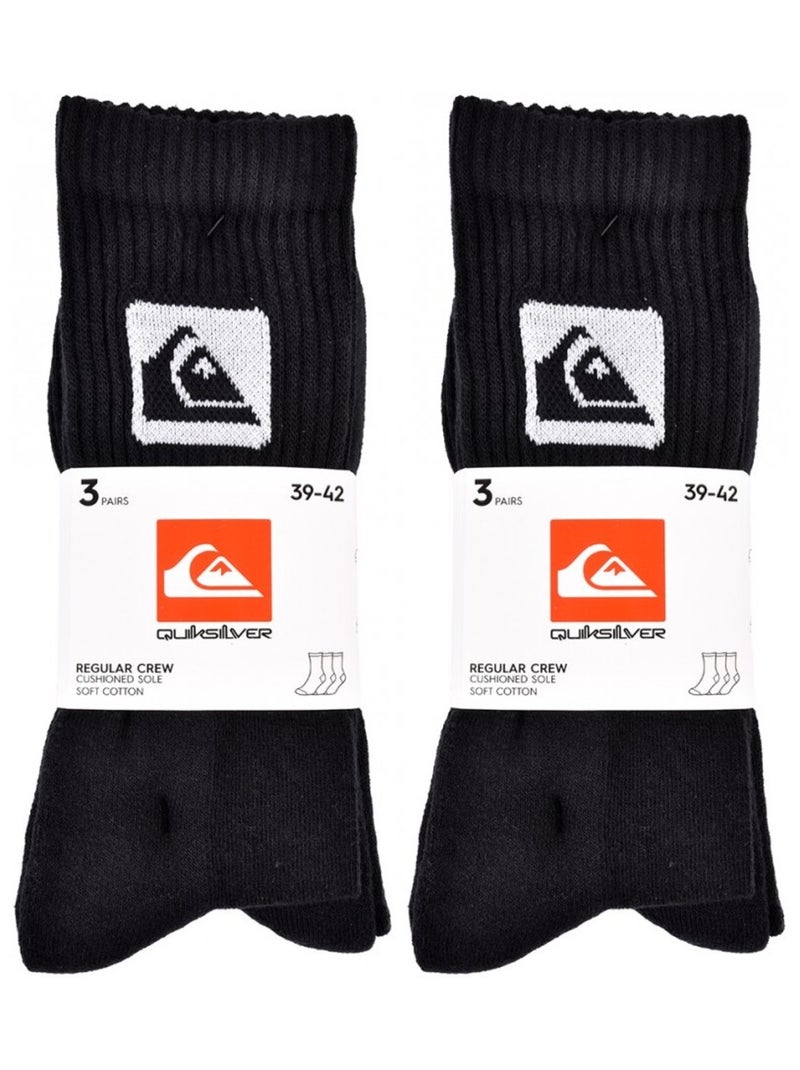 Sokken QUIKSILVER Cushioned Crew - Set van 6 Zwart - Kiabi
