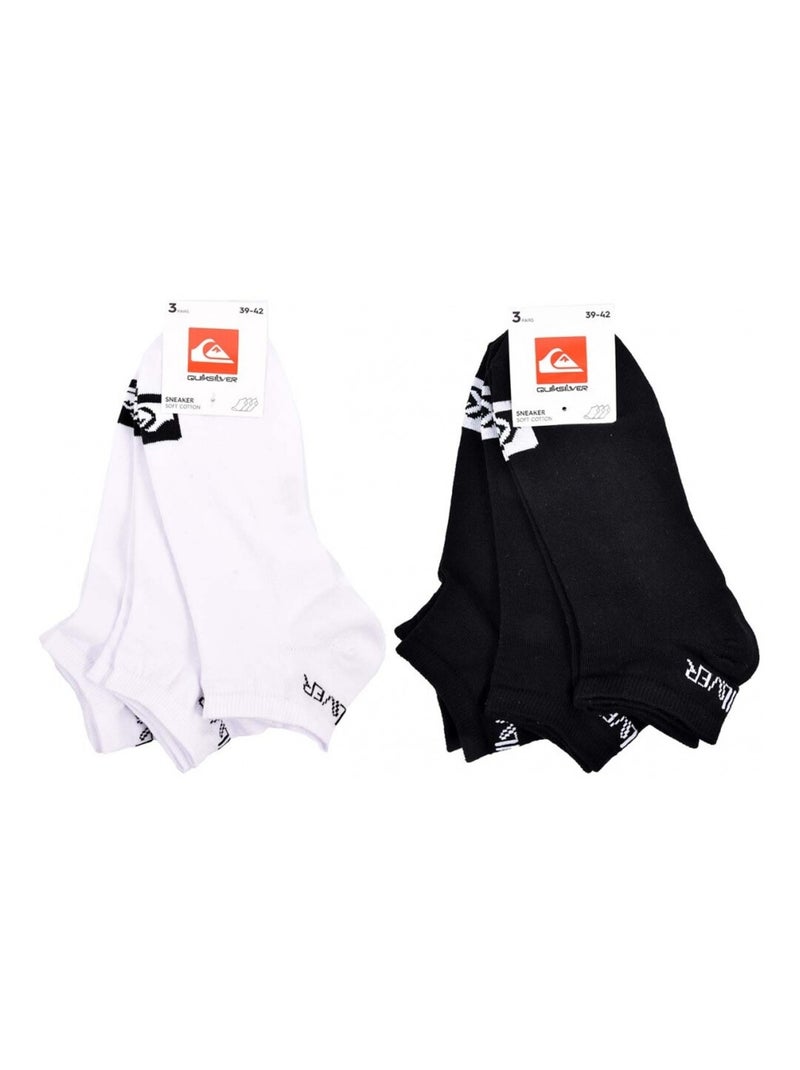 Sokken QUIKSILVER SNEAKER - Set van 6 Wit Zwart - Kiabi