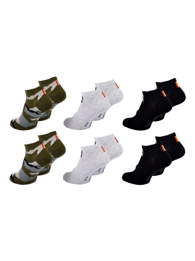 Sokken QUIKSILVER SNEAKER - Set van 6 Zwart Lichtgroen Wit - Kiabi