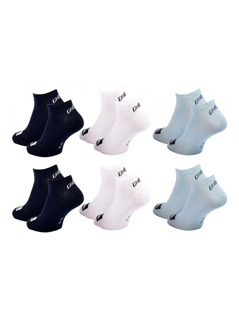 Sokken QUIKSILVER SNEAKER - Set van 6 Zwart Wit Blauw - Kiabi