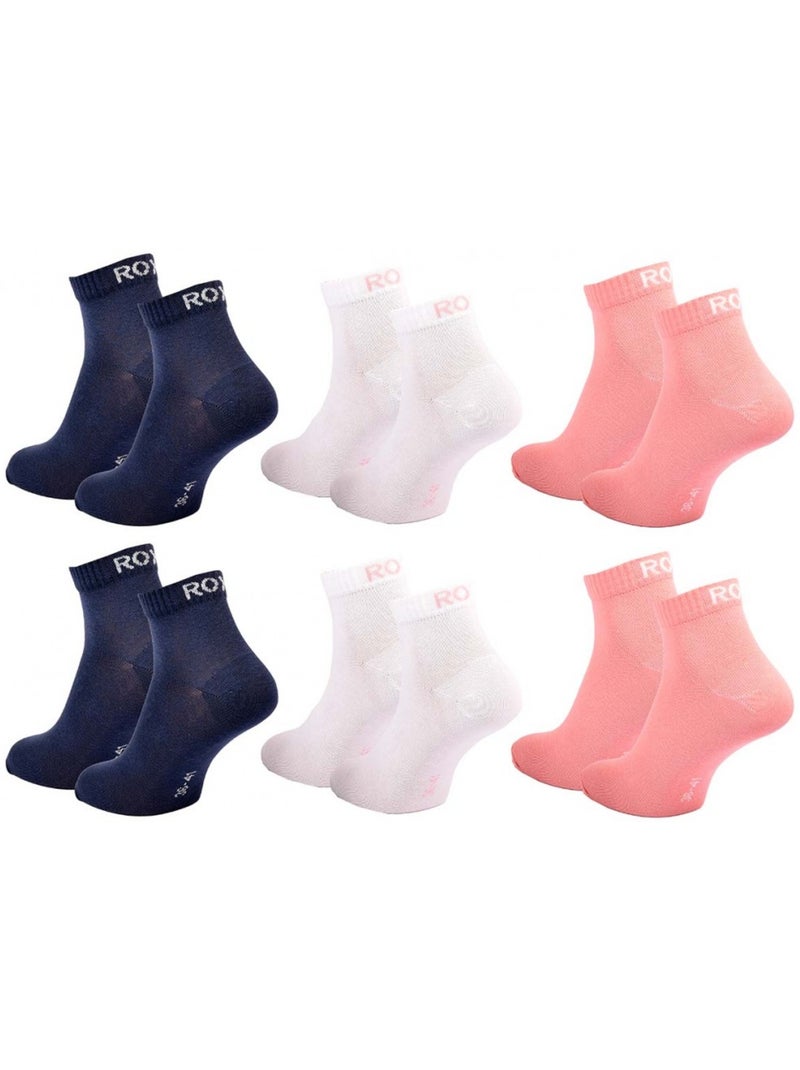 Sokken roxy quarter - set van 6 paar Multicolor - Kiabi