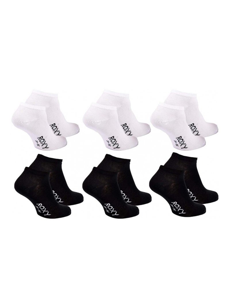 Sokken ROXY SNEAKER - Set van 6 Wit Zwart - Kiabi