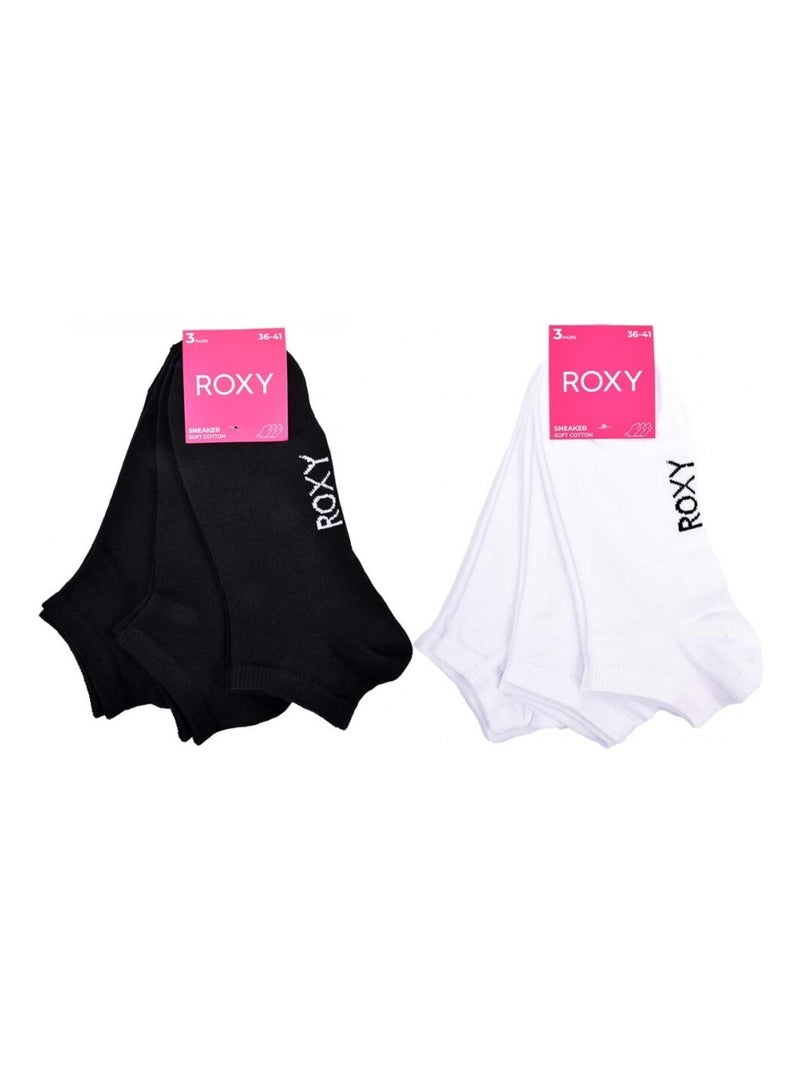 Sokken ROXY SNEAKER - Set van 6 Wit Zwart - Kiabi
