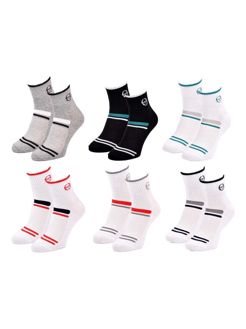 Sokken sergio tacchini quarter - set van 6 paar Multicolor - Kiabi