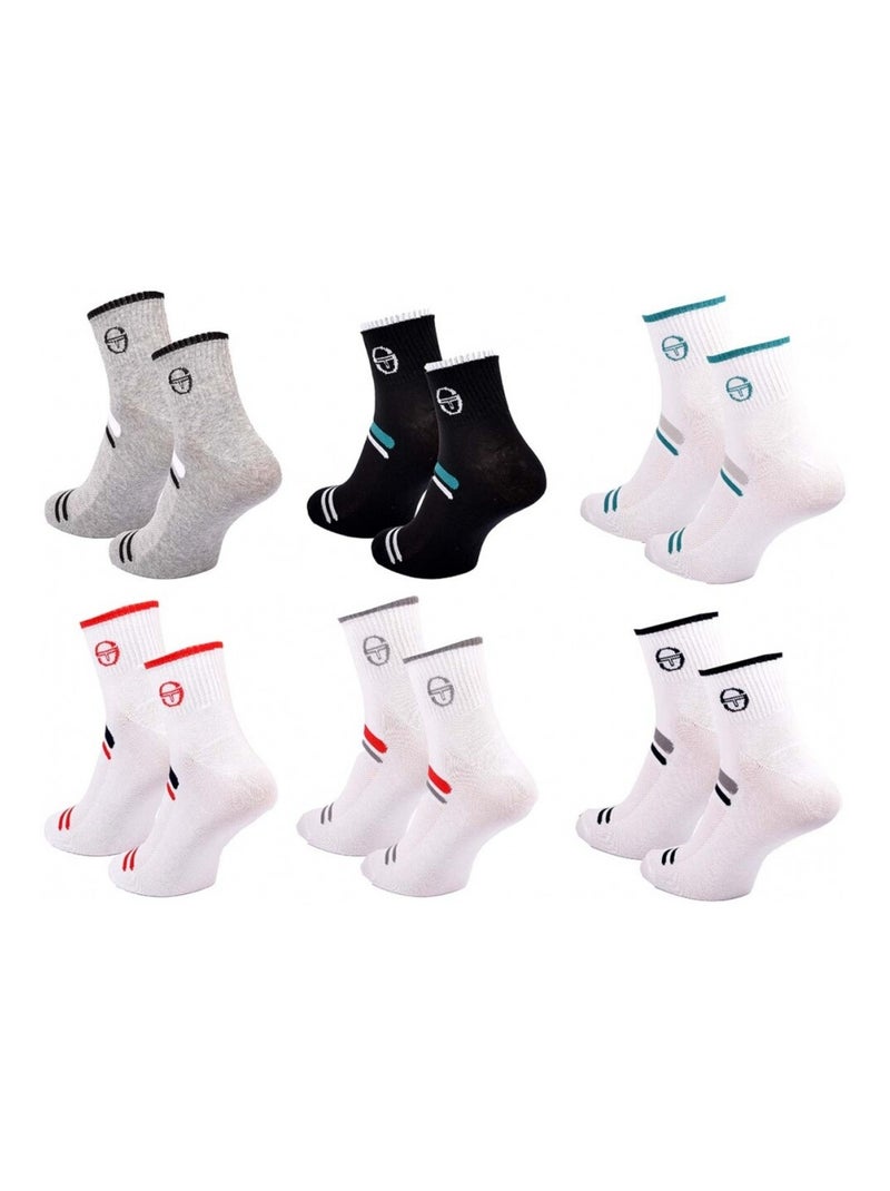 Sokken sergio tacchini quarter - set van 6 paar Multicolor - Kiabi