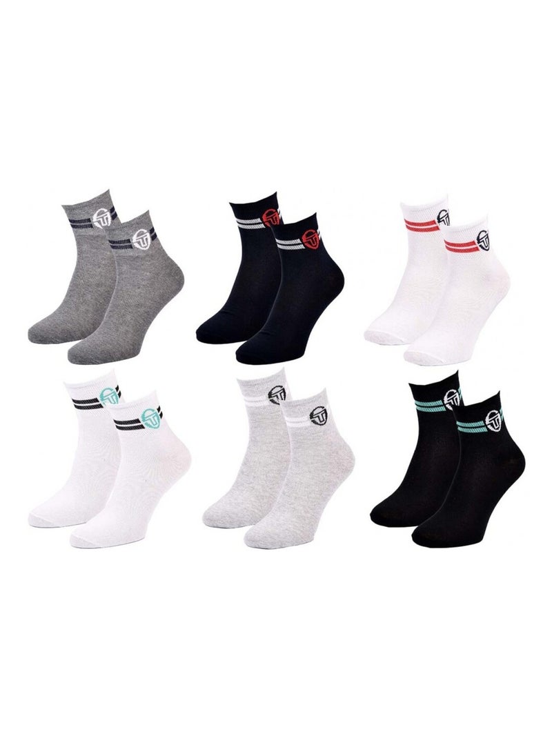 Sokken SERGIO TACCHINI QUARTER - Set van 6 paar Multicolor - Kiabi