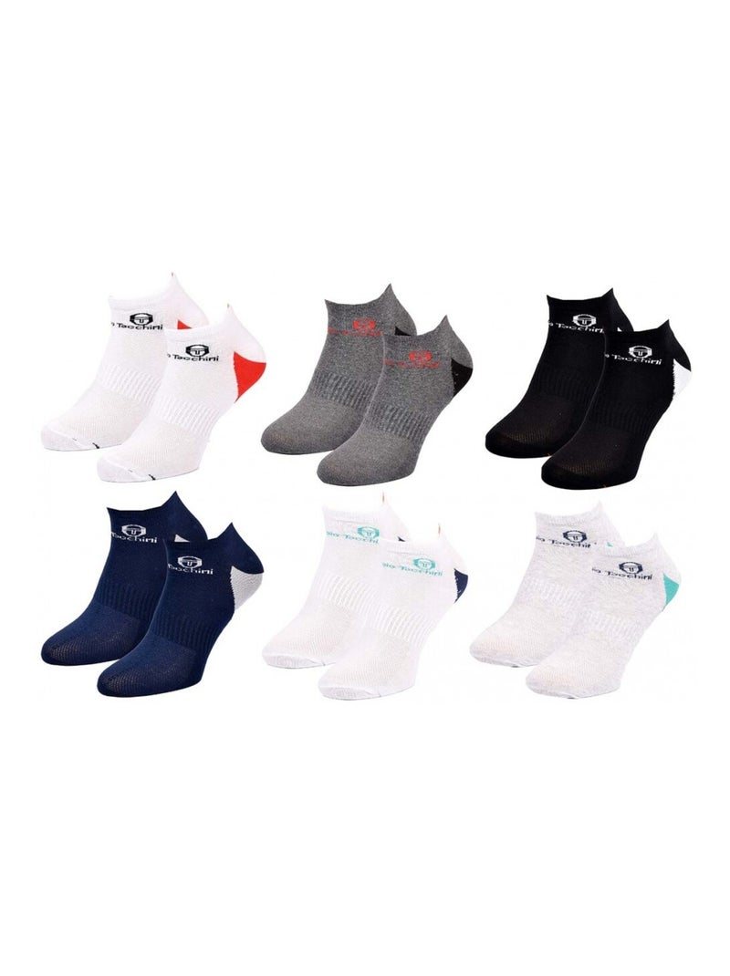 Sokken sergio tacchini sneaker - set van 6 Multicolor - Kiabi