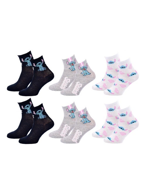 Sokken Set Dames LILO EN STITCH - Set van 6 - Kiabi Sokken Set Dames LILO EN STITCH - Set van 6 - Kiabi