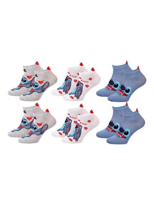 Sokken Set Dames LILO EN STITCH - Set van 6 - Kiabi Sokken Set Dames LILO EN STITCH - Set van 6 - Kiabi