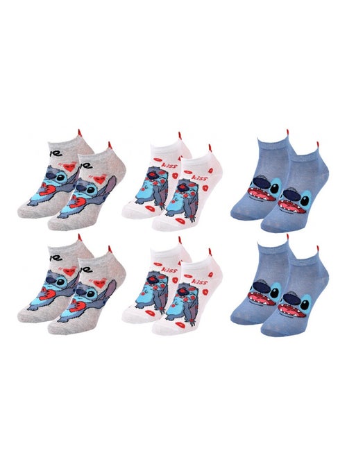 Sokken Set Dames LILO EN STITCH - Set van 6 - Kiabi Sokken Set Dames LILO EN STITCH - Set van 6 - Kiabi
