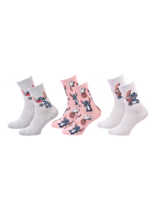 Sokken Set Dames LILO ET STITCH - Set van 3 - Kiabi Sokken Set Dames LILO ET STITCH - Set van 3 - Kiabi