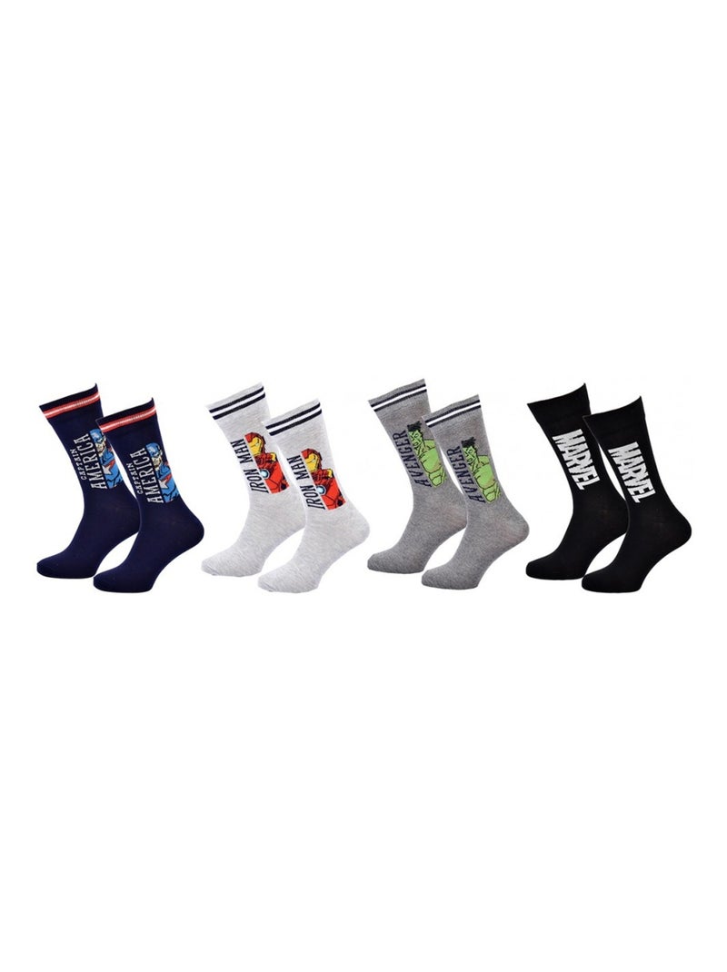 Sokken Set HEREN AVENGERS - Set van 8 Zwart Multicolor Grijs - Kiabi