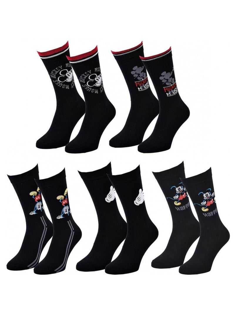 Sokken Set Heren DISNEY MICKEY MOUSE - Set van 5 Zwart - Kiabi