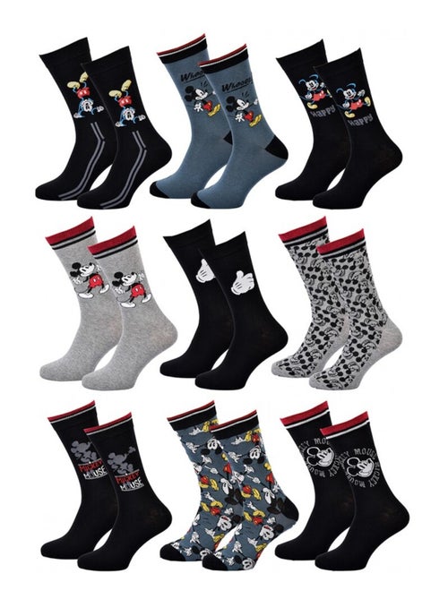 Sokken Set Heren DISNEY MICKEY MOUSE - Set van 9 - Kiabi Sokken Set Heren DISNEY MICKEY MOUSE - Set van 9 - Kiabi