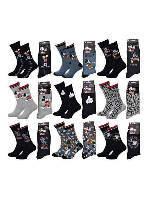 Sokken Set Heren DISNEY MICKEY MOUSE - Set van 9 - Kiabi Sokken Set Heren DISNEY MICKEY MOUSE - Set van 9 - Kiabi