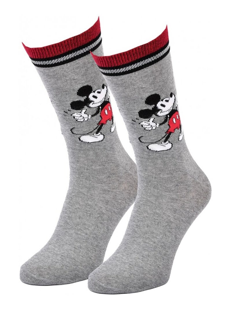 Sokken Set Heren DISNEY MICKEY MOUSE Roodgrijs Wit - Kiabi