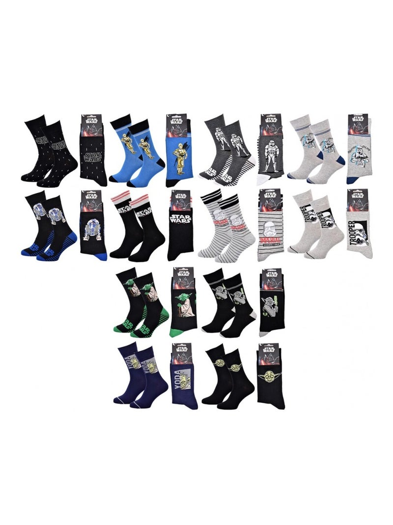 Sokken Set Heren DISNEY STAR WARS - Set van 12 Zwart Multicolor Grijs - Kiabi