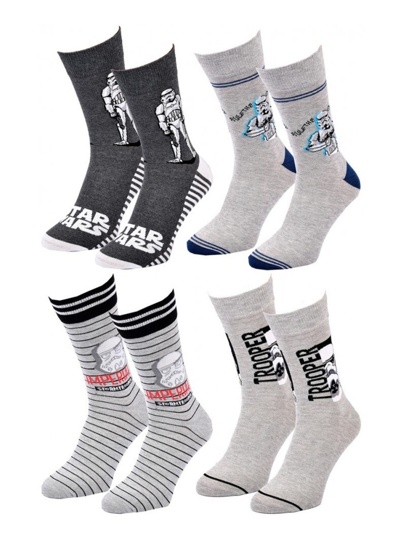 Sokken set heren DISNEY STAR WARS - Set van 4 Antracietgrijs Grijs - Kiabi