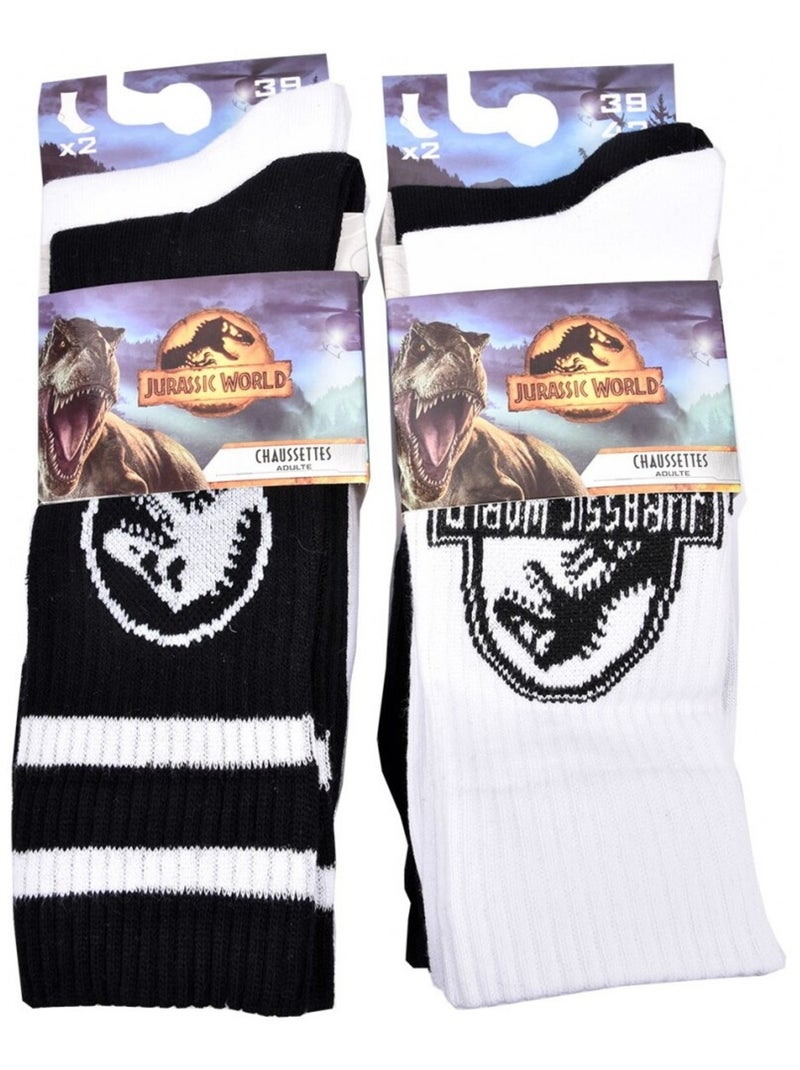 Sokken Set HEREN JURASSIC WORLD - Set van 4 Zwart Wit - Kiabi