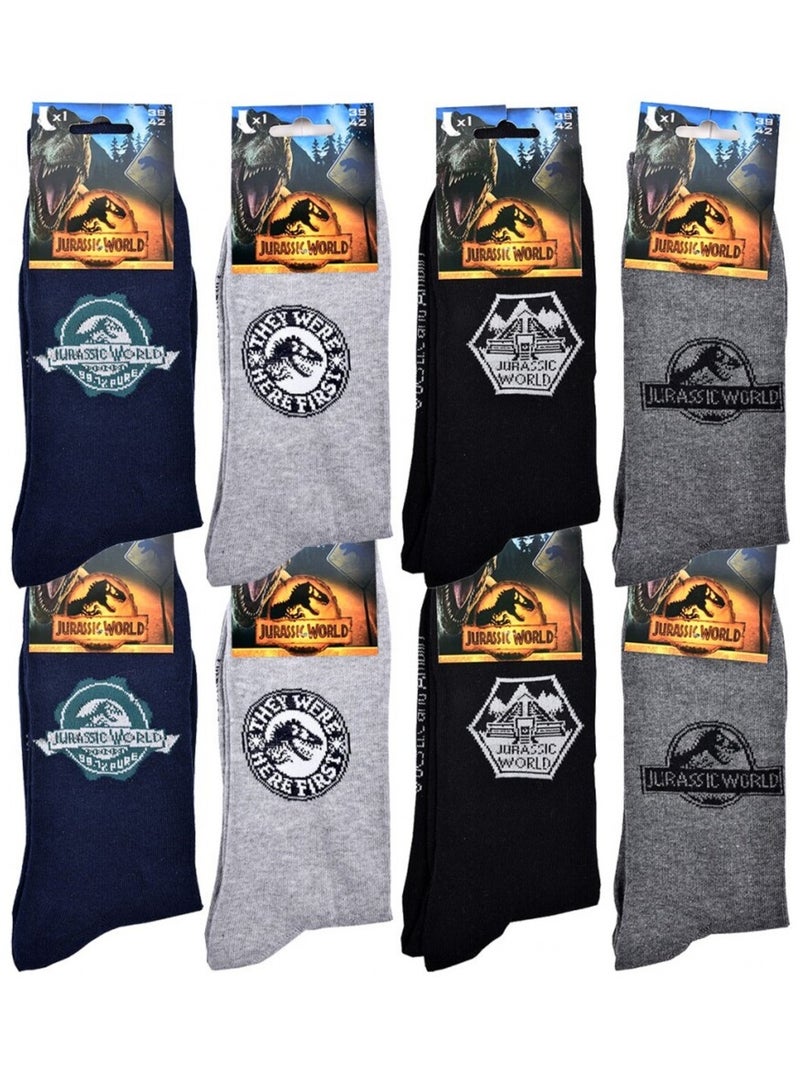 Sokken Set Heren JURASSIC WORLD - Set van 8 paar Lichtblauwgrijs Zwart - Kiabi