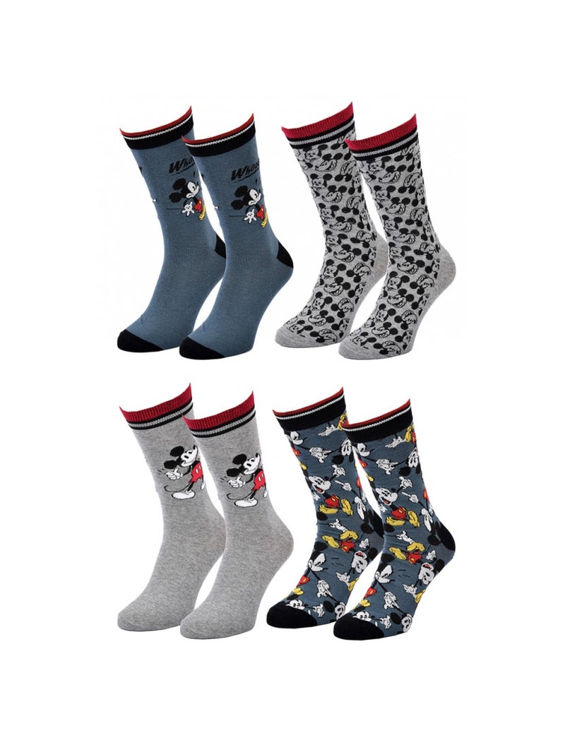 Sokken Set Heren LICENCE - Set van 4 paar Blauw Multikleur Grijs - Kiabi
