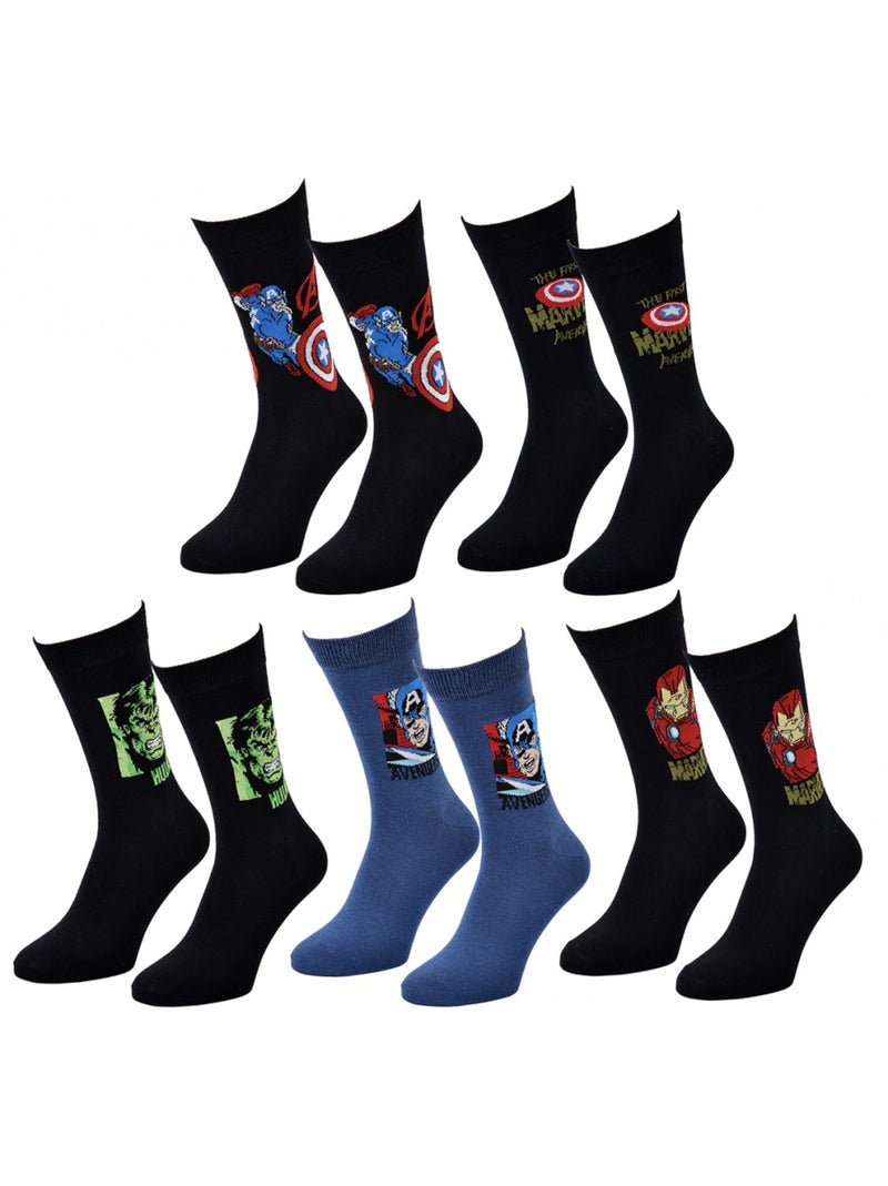 Sokken Set Heren LICENCE - Set van 5 paar Zwart Multicolor Grijs - Kiabi