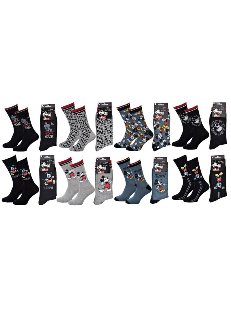 Sokken Set Heren LICENCE - Set van 8 Zwart Multicolor Grijs - Kiabi