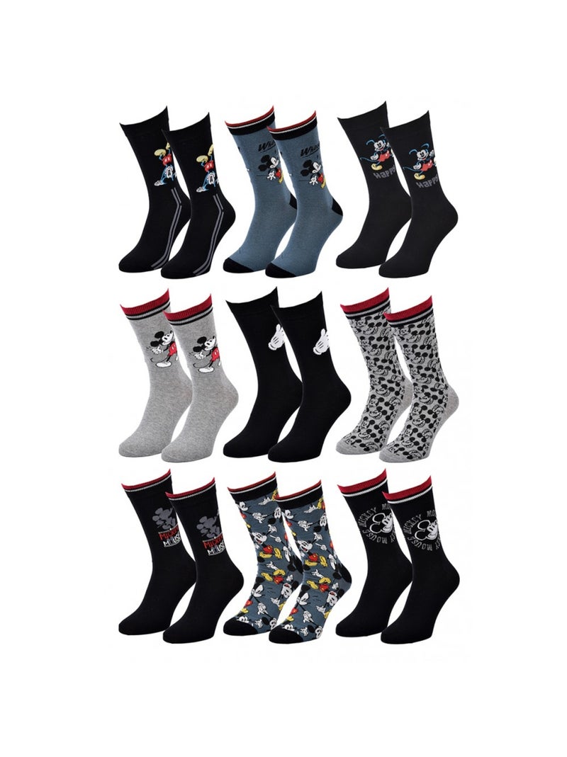 Sokken Set Heren LICENCE - Set van 9 paar Zwart Multicolor Grijs - Kiabi