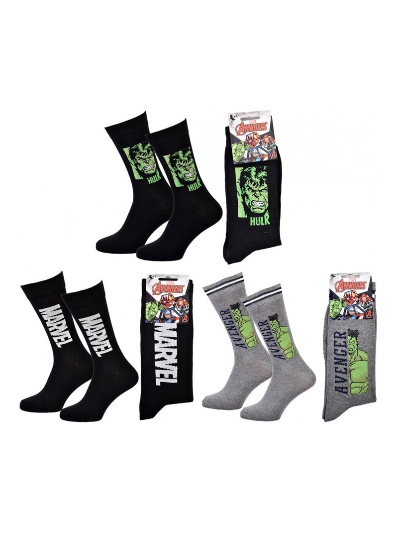 Sokken Set Heren MARVEL AVENGERS - Set van 3 Zwart Zwart Grijs - Kiabi