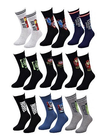 Sokken Set Heren MARVEL AVENGERS - Set van 9