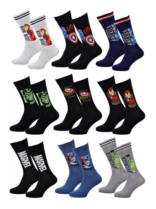 Sokken Set Heren MARVEL AVENGERS - Set van 9 - Kiabi Sokken Set Heren MARVEL AVENGERS - Set van 9 - Kiabi