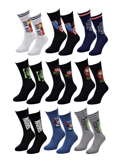 Sokken Set Heren MARVEL AVENGERS - Set van 9 - Kiabi Sokken Set Heren MARVEL AVENGERS - Set van 9 - Kiabi