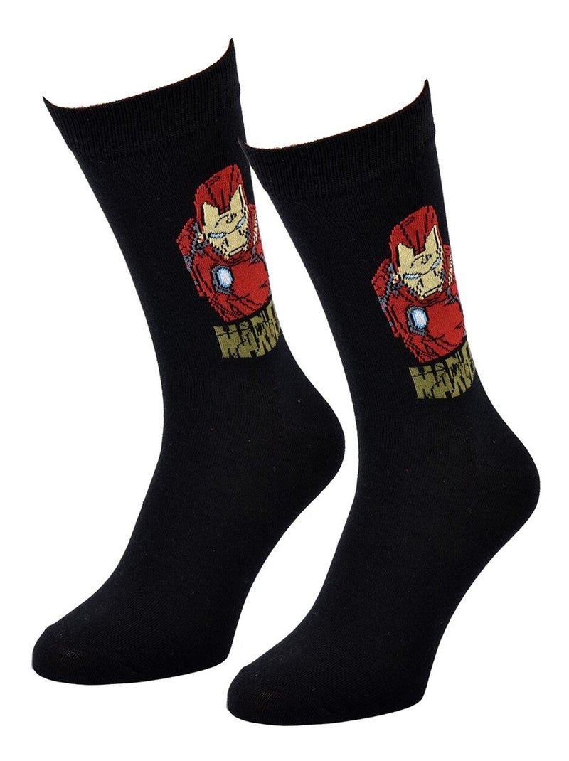 Sokken Set Heren MARVEL AVENGERS Zwart Rood - Kiabi
