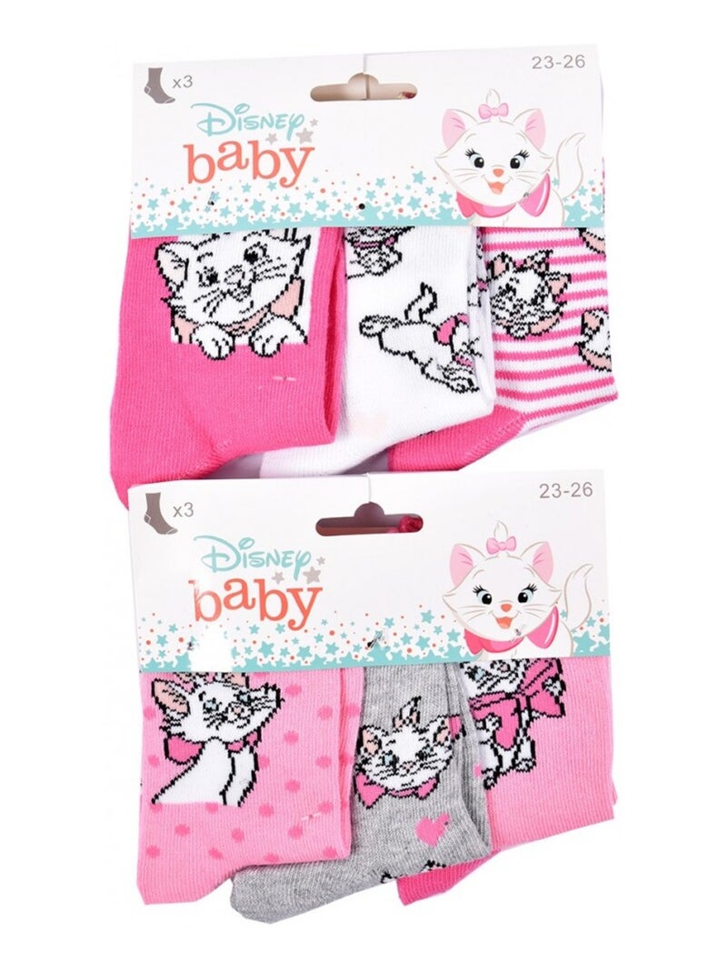 Sokken Set Meisje DISNEY CLASSIC - Set van 9 Wit Licht Roze Blauw - Kiabi