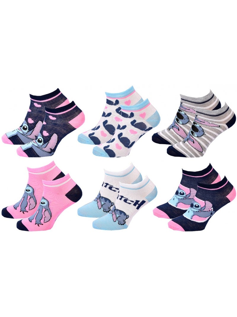Sokken Set Meisje DISNEY LILO EN STITCH Set van 9 Blauw Multikleur Wit - Kiabi