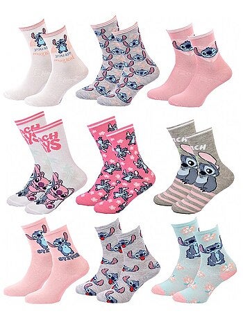 Sokken Set Meisje DISNEY LILO EN STITCH Set van 9