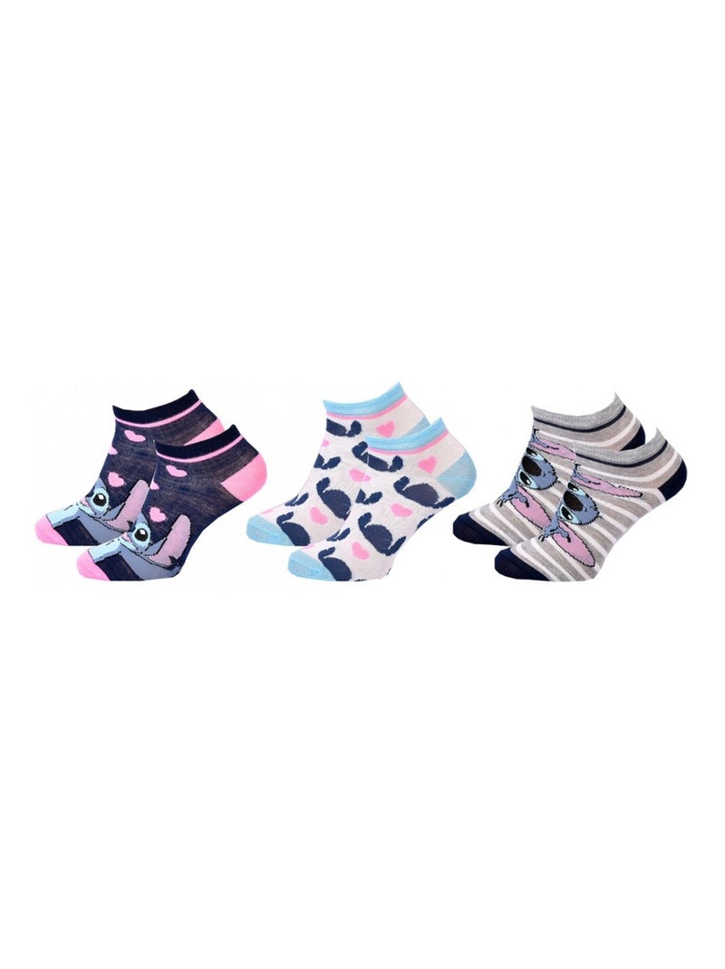 Sokken Set Meisje DISNEY LILO ET STITCH Set van 6 Blauw Multikleur Wit - Kiabi