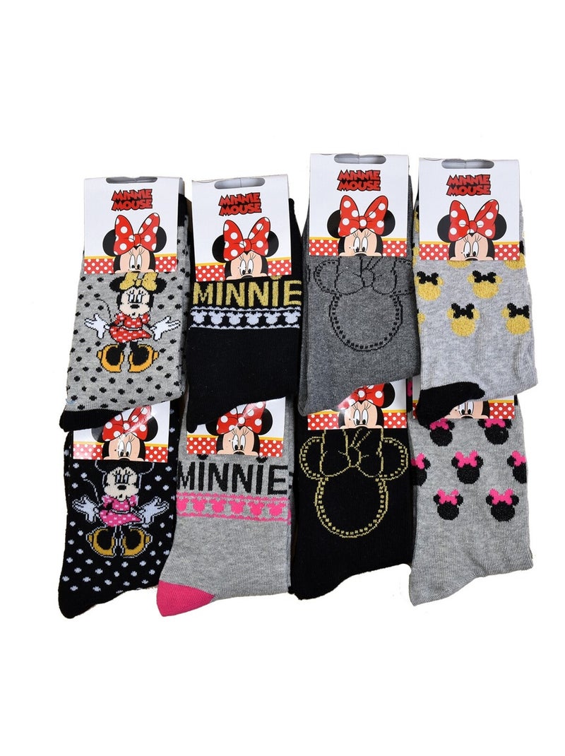 Sokken set meisje DISNEY MINNIE Set van 9 paar Geelgrijs Wit - Kiabi