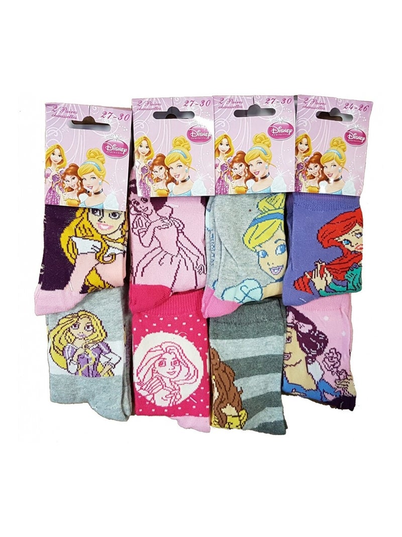 Sokken Set Meisje PRINSESSEN DISNEY - Set van 9 Geelgrijs Grijs - Kiabi