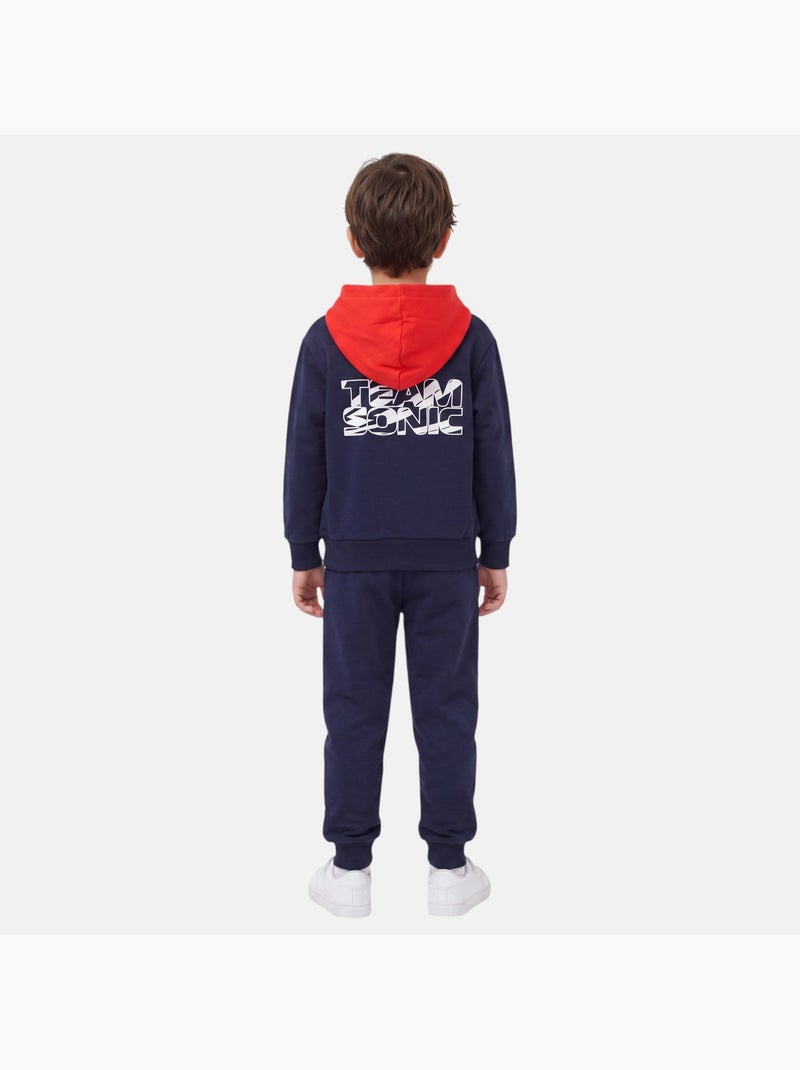 Sonic - ensemble sweat et pantalon de jogging imprimés, poche kangourou Bleu marine - Kiabi