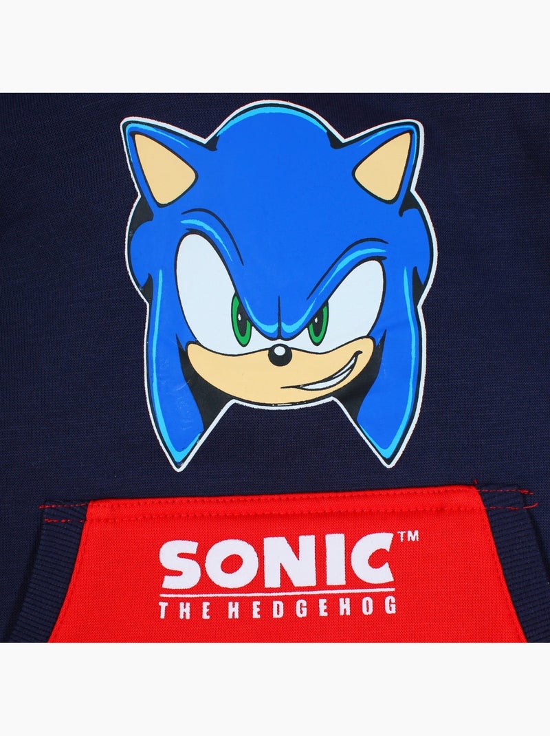Sonic - ensemble sweat et pantalon de jogging imprimés, poche kangourou Bleu marine - Kiabi