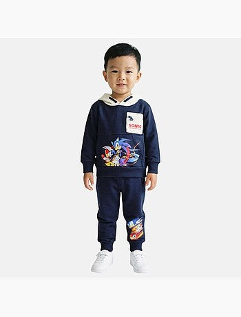 Sonic - ensemble sweat et pantalon de jogging imprimés, poche kangourou et finitions bord-côte